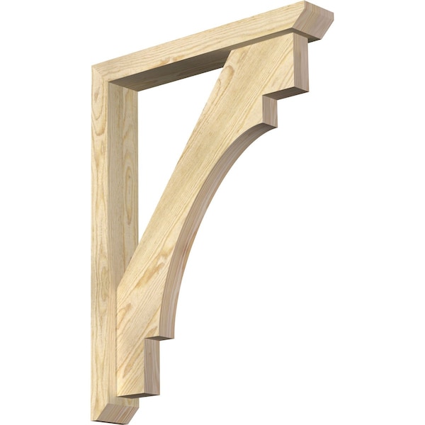 Ekena Millwork Merced Slat Rough Sawn Bracket w/ Offset Brace, Douglas Fir, 4"W x 24"D x 32"H BKT0402X24X32MRC06RDF - main